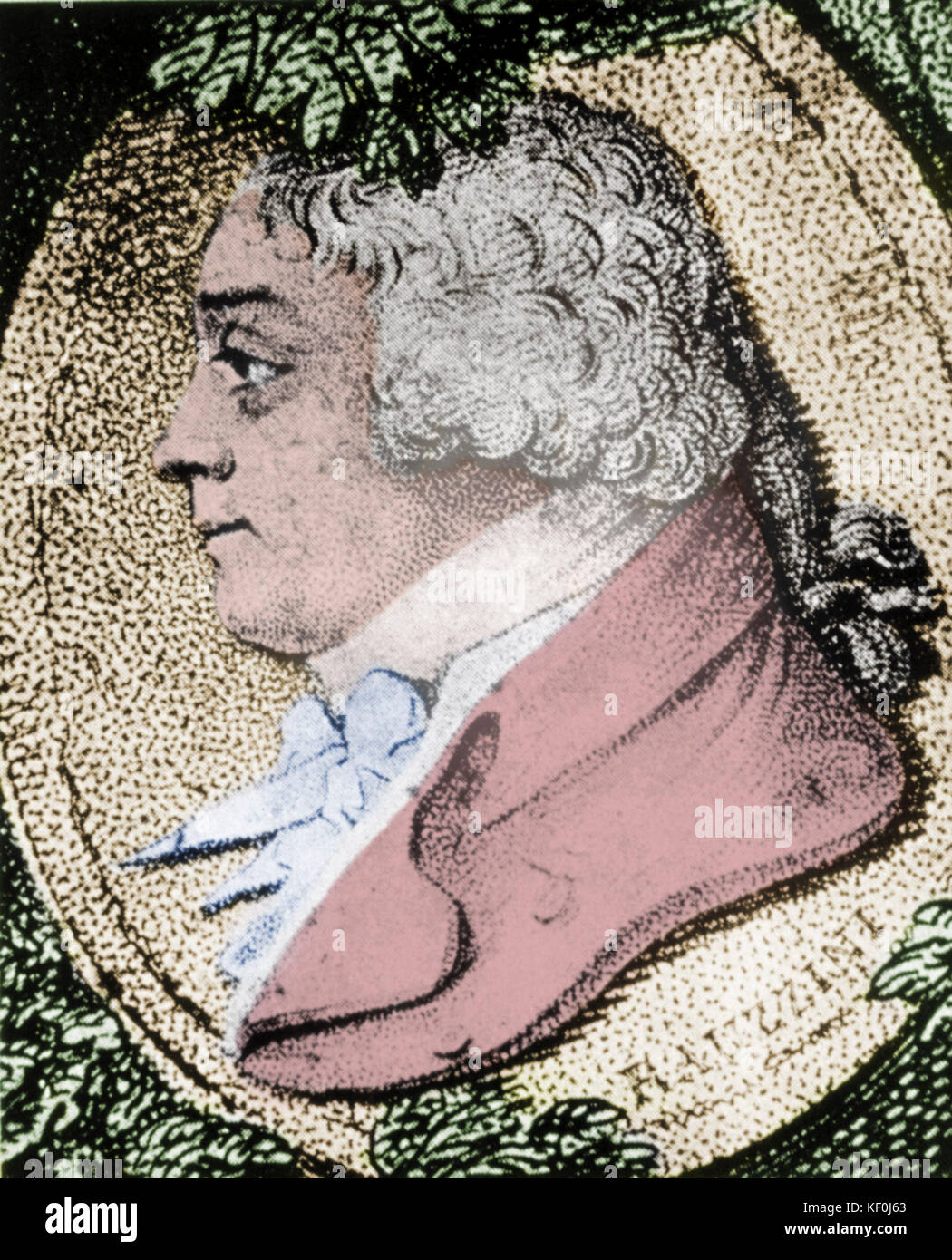 RAUZZINI, Venanzio (1746-1810) Italian Castrato Soprano.  Mozart wrote Exultate Jubilate for him.  Taught the singers Nancy Storace, Michael Kelly and John Braham  castrati. Peformed in Lucio Silla. Colourised version. Stock Photo