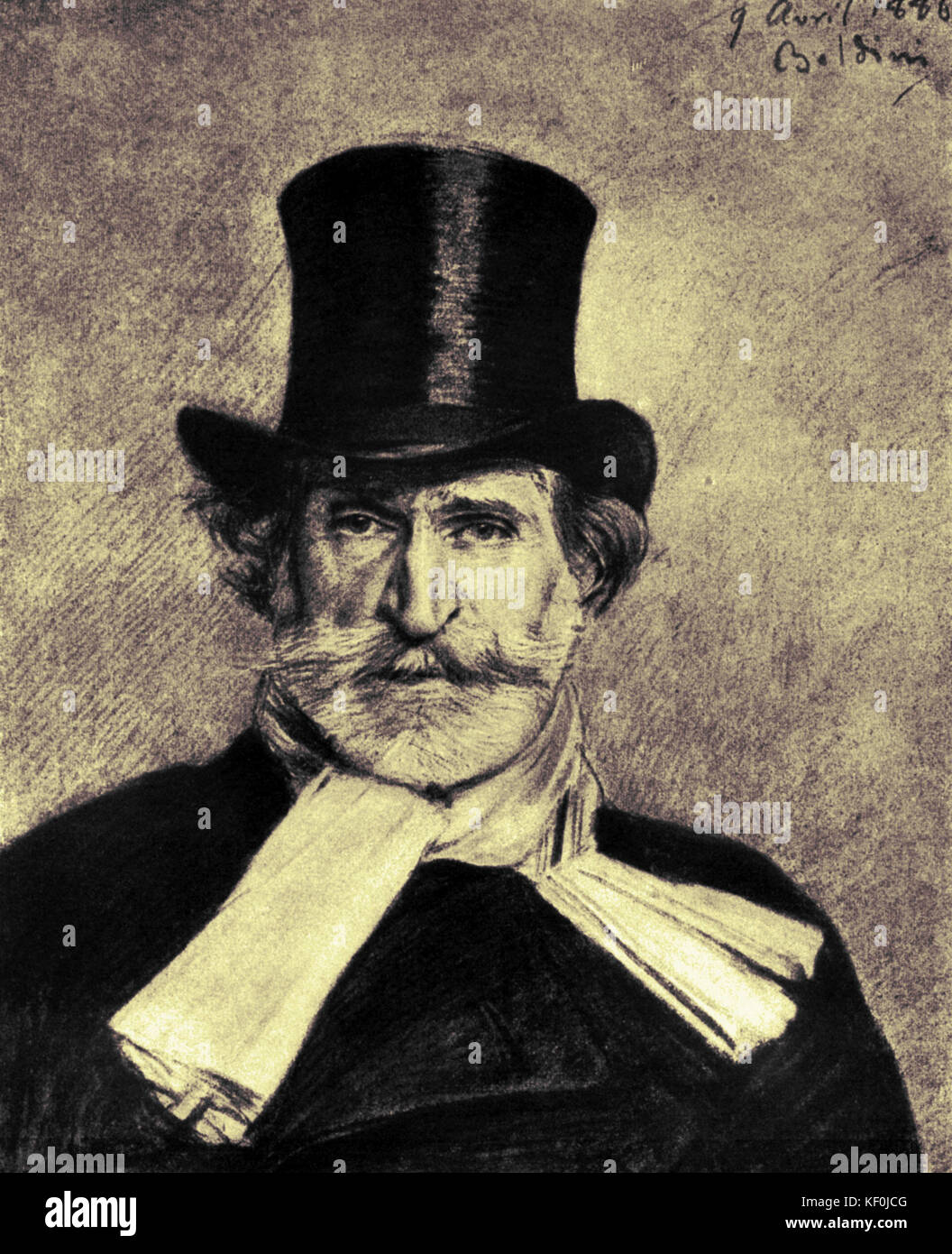 G. Verdi in 9th April 1886, by Giovanni Boldini. Italian composer. (Boldini died 1931) 1813-1901 Stock Photo