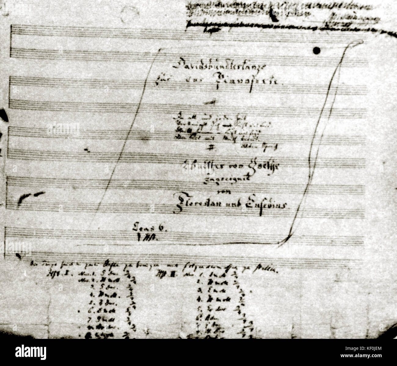 Schumann, Robert - Davidsbundlertanze Titlepage of Schumann's Davidsbundlertanze op.6.  Robert Schumann. Stock Photo