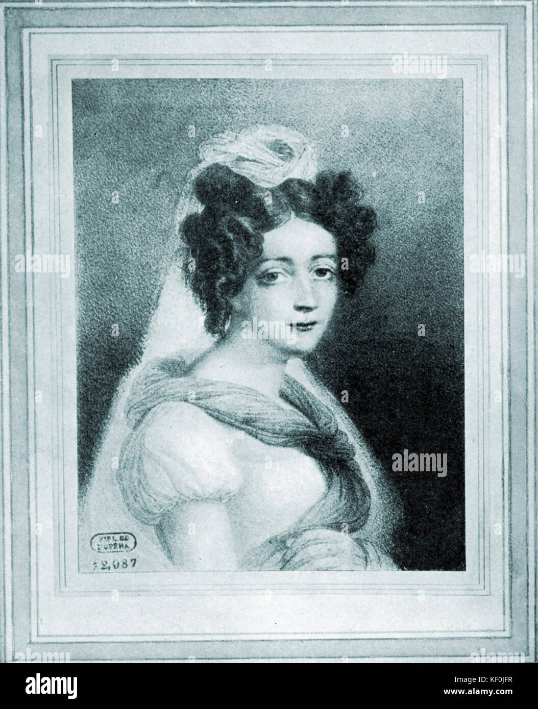 Berlioz's wife Harriet Smithson by Francis Berlioz. Hector Berlioz expressed his feeling for her in his Symphony Fantastique. Married 1833. French compose, 1803-1869. Stock Photo