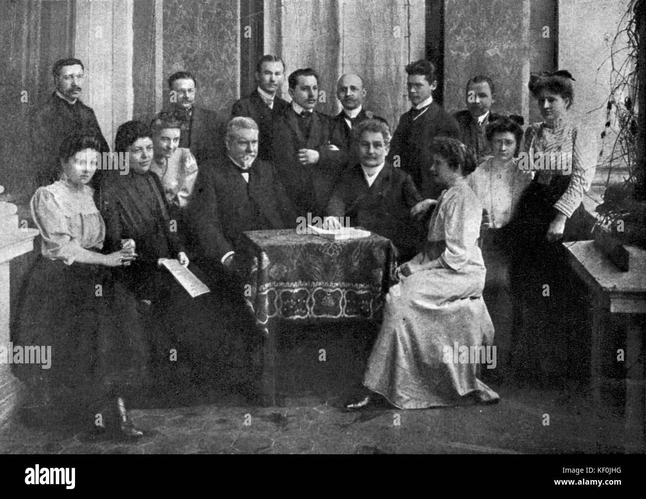 Leos Janacek, Czech composer (13 July 1854 - 12 August 1928) and Russian Circle in Brno, of which he was founder and Chairman (1897-1915) Stock Photo