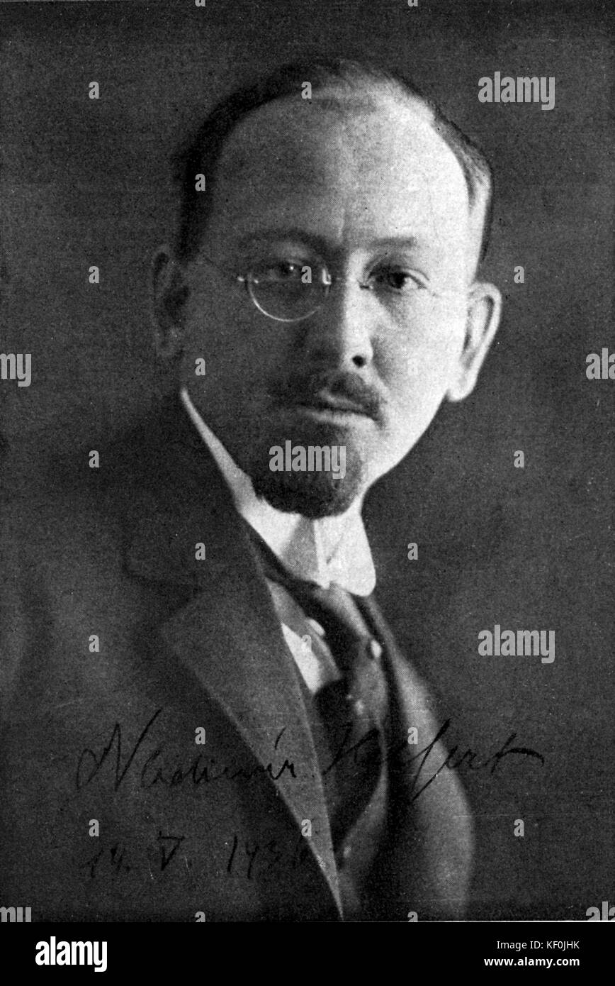 Dr. Vladimir Helfert (1886-1945), Professor of Musicology at the Masaryk University in Brno, first important biographer of Janacek, (1854 - 1928),  Czech composer. Stock Photo