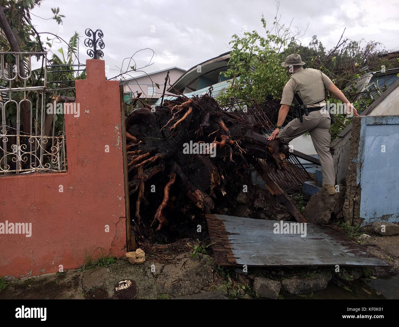 Bureau of Land Management law enforcement officers search and rescue  residents from destroyed areas in the aftermath of Hurricane Maria  September 22, 2017 in Puerto Rico Stock Photo - Alamy