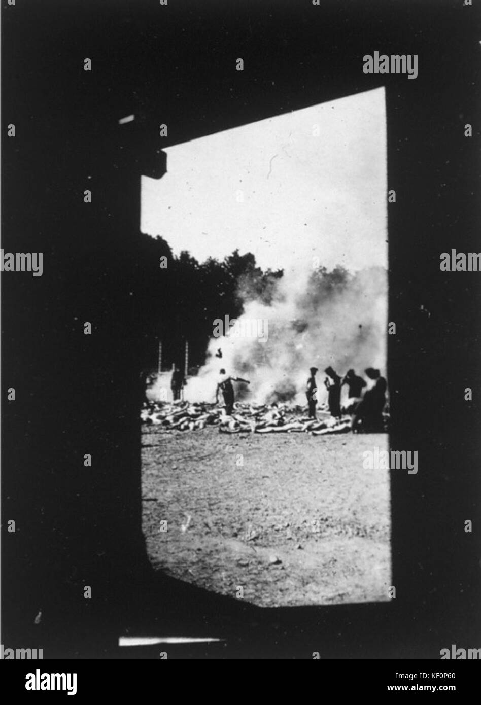 Fotografia wykonana przez Sonderkommando w Auschwitz Stock Photo