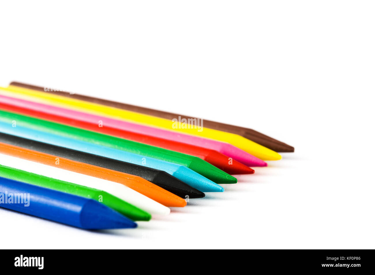 Colorful crayons isolated on white background Stock Photo - Alamy