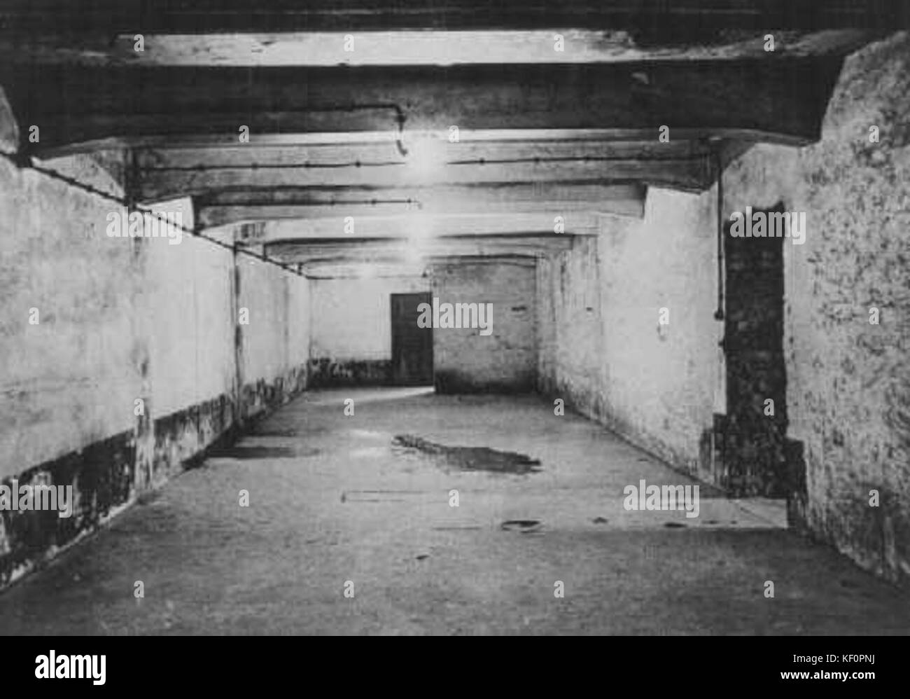 Gas chamber in the main camp of Auschwitz immediately after liberation Stock Photo