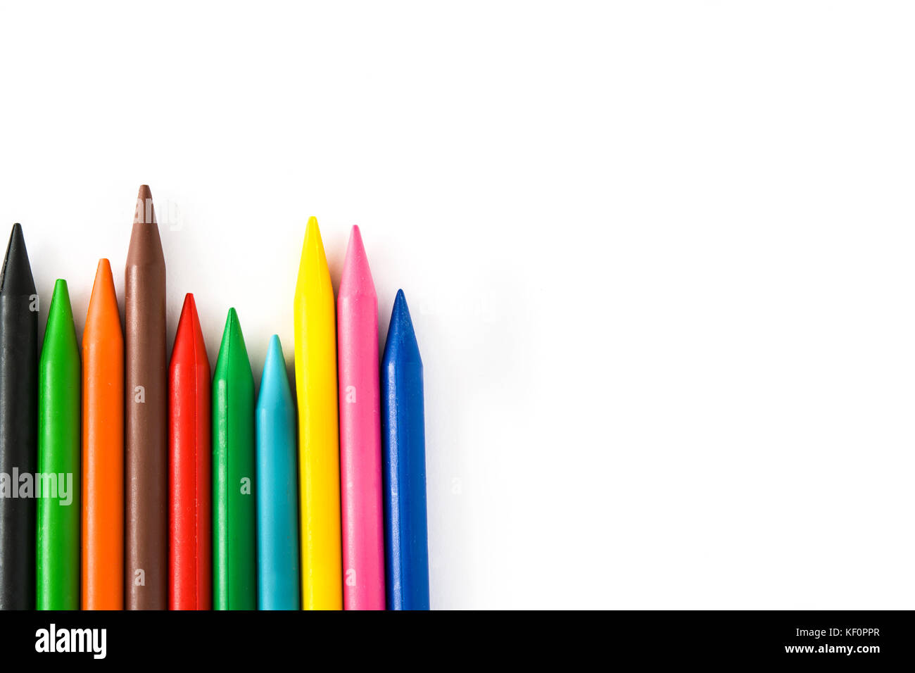 Colorful crayons isolated on white background Stock Photo - Alamy