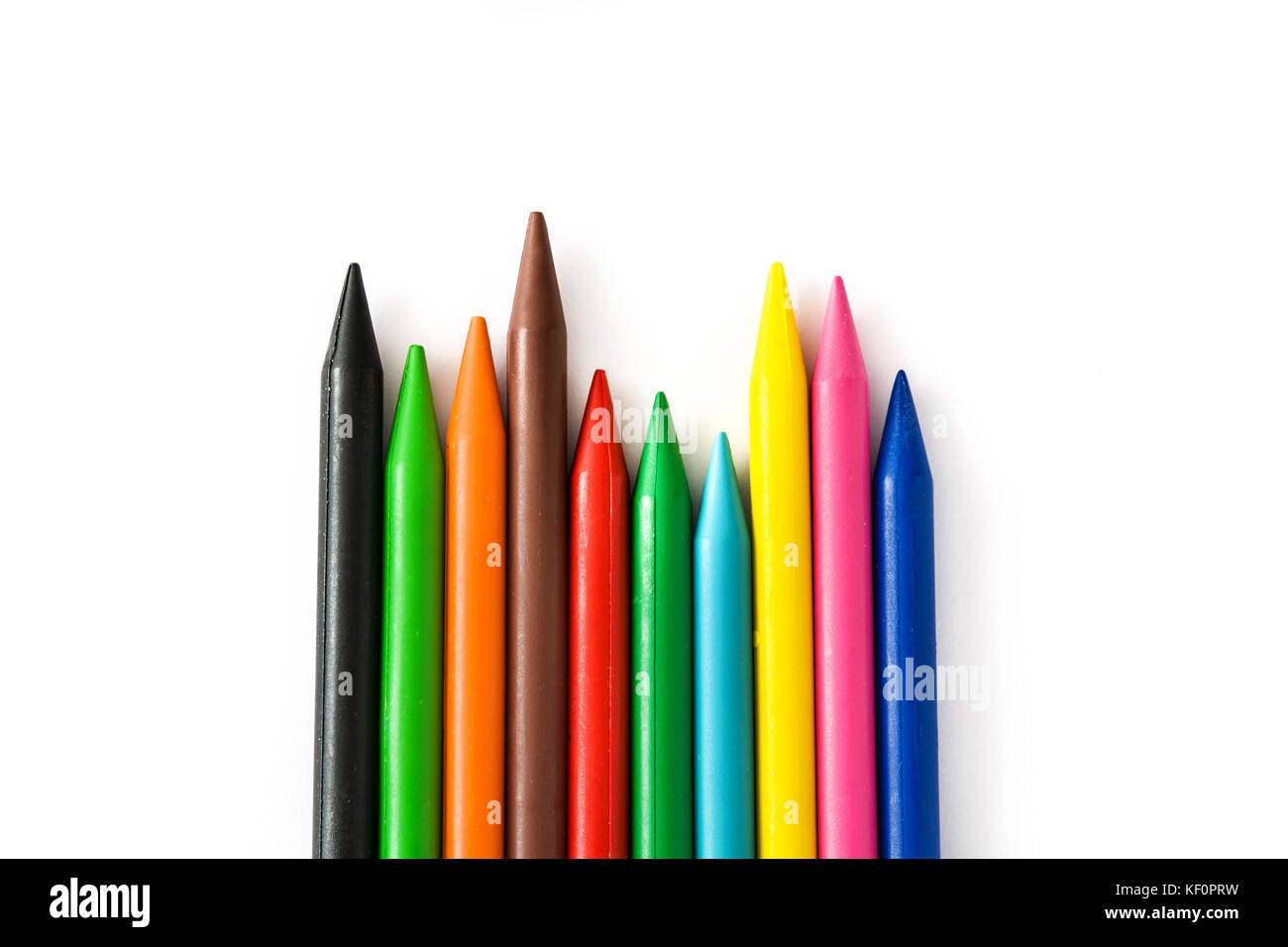 Colorful crayons isolated on white background Stock Photo - Alamy