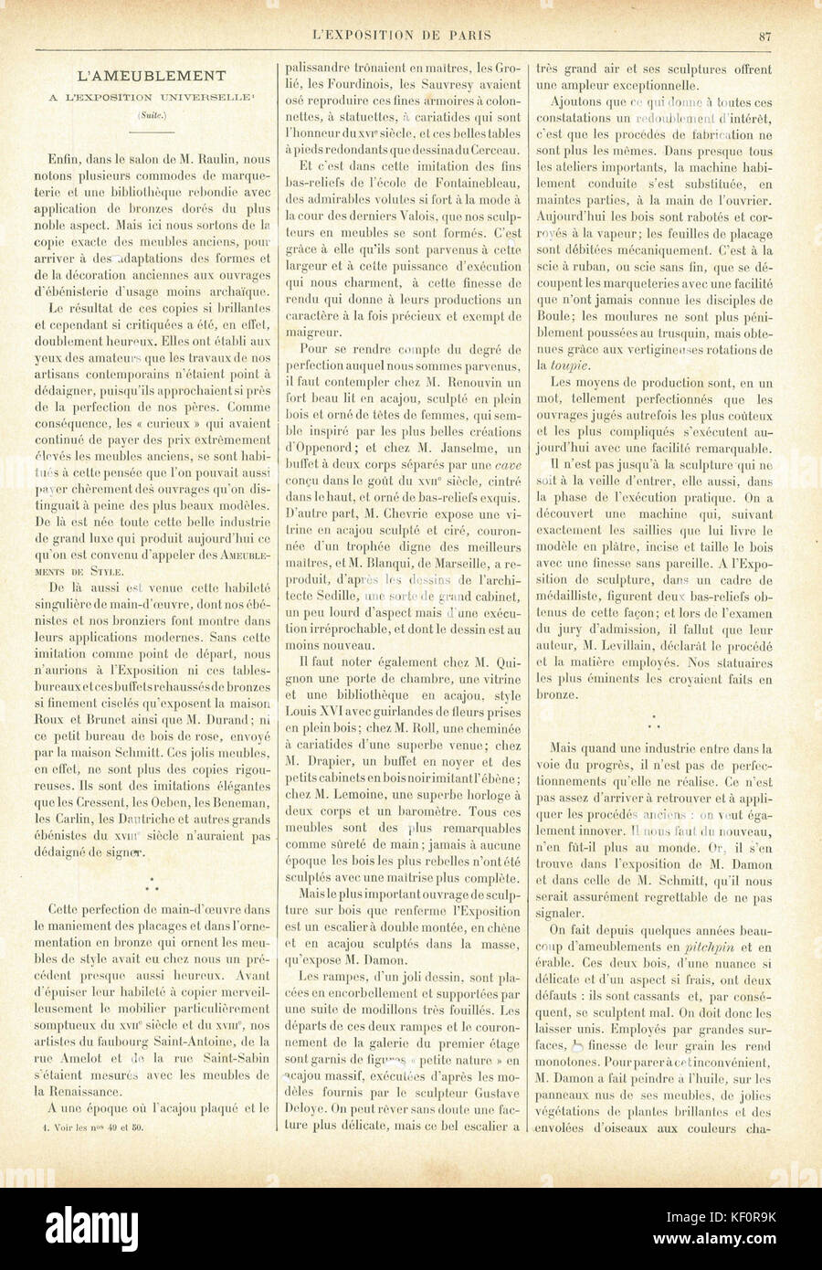 L'Exposition de Paris de 1889 No51 page 87 Stock Photo - Alamy