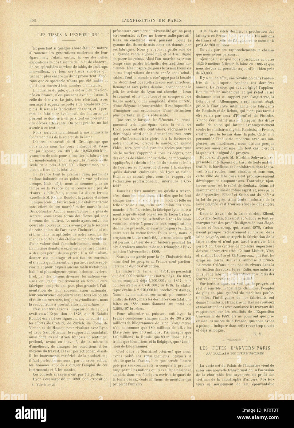 L'Exposition de Paris de 1889 No79 page 306 Stock Photo - Alamy