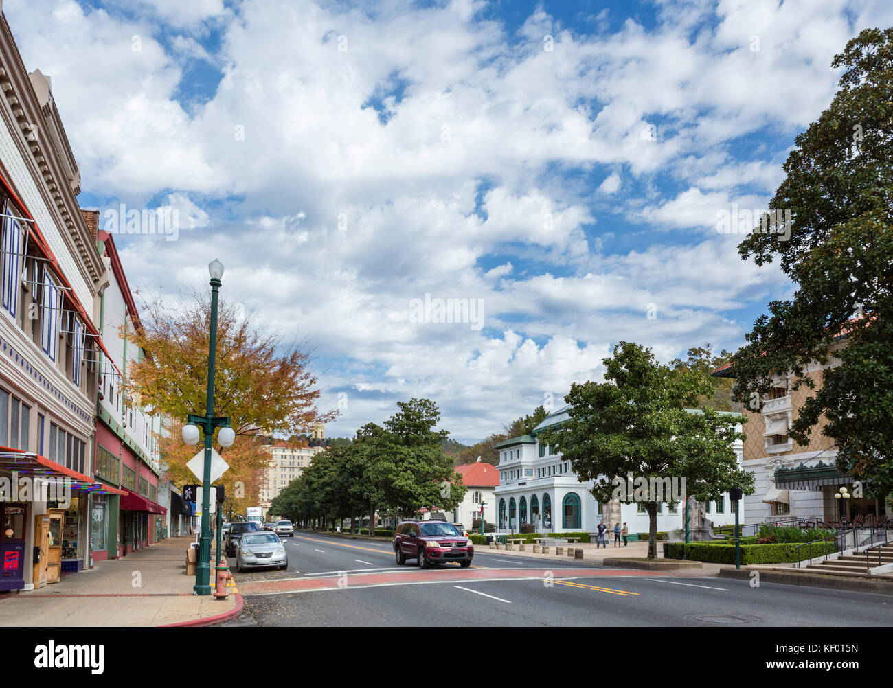 Central Avenue ("Bathhouse Row"), in downtown Hot Springs, Arkansas, USA Stock Photo Alamy