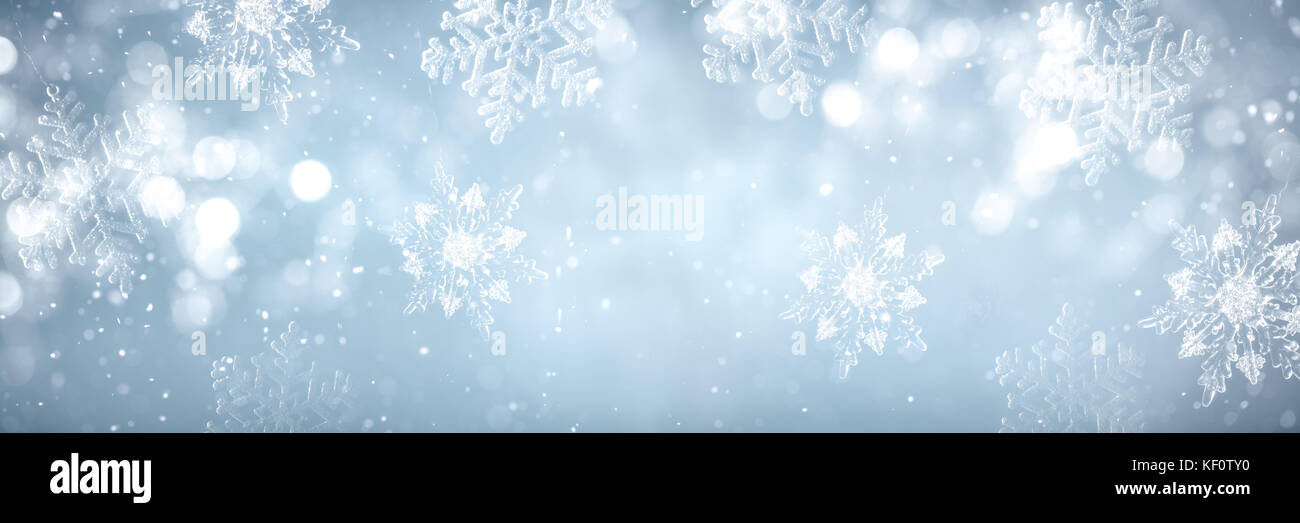 Christmas Background with glitter Snowflake Stock Photo