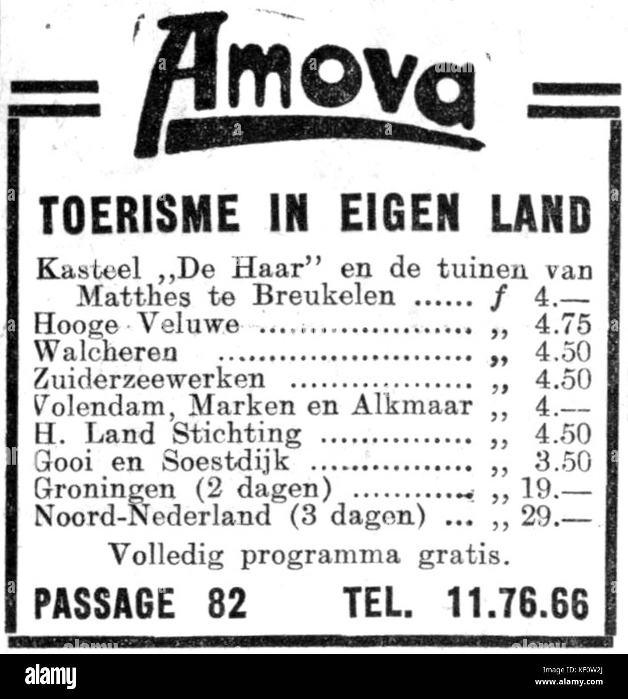 Haagsche Courant no 16956 advertisement Amova Stock Photo