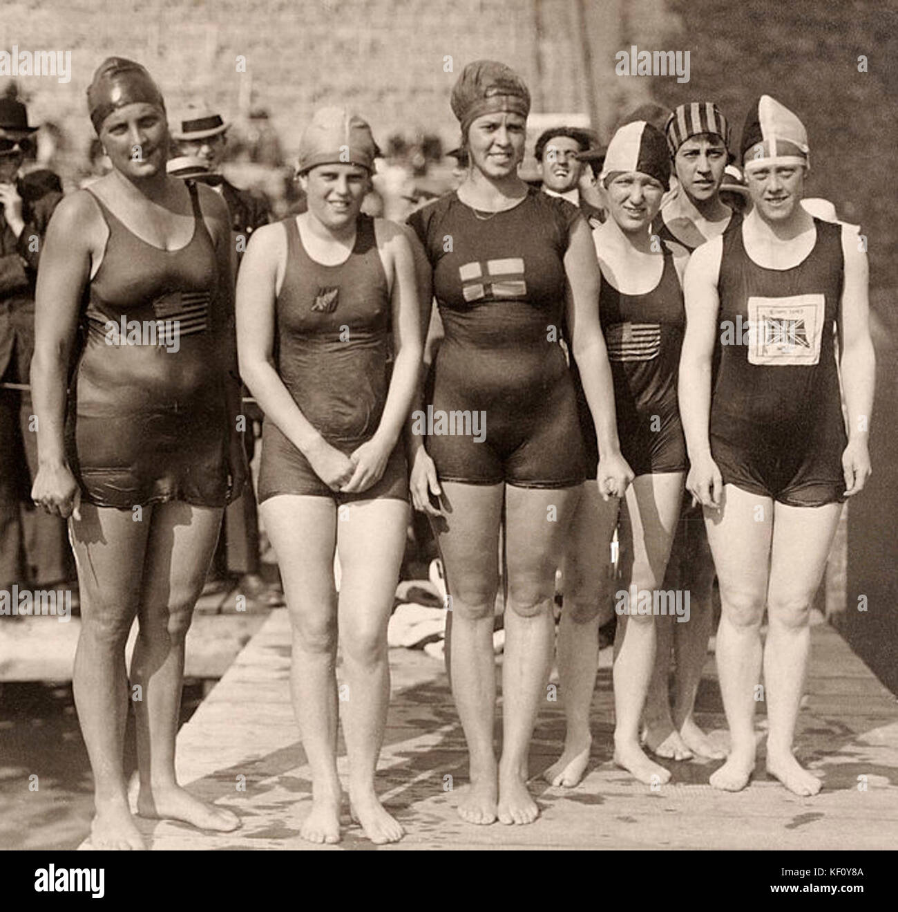 Ethelda Bleibtrey, Violet Walrond, Jane Gylling, Irene Guest, Frances ...