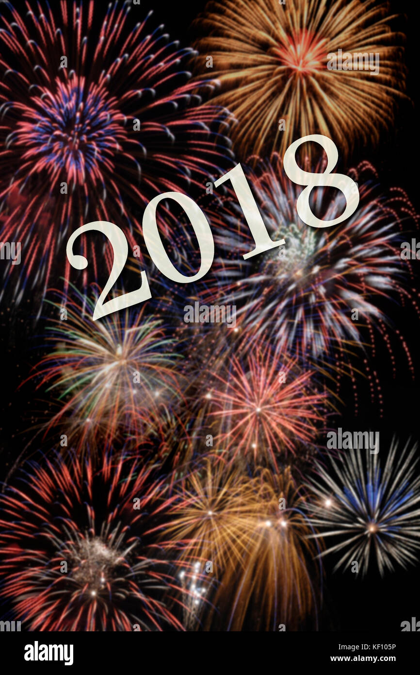 fireworks at silvester and new years eve 2018 Stock Photo