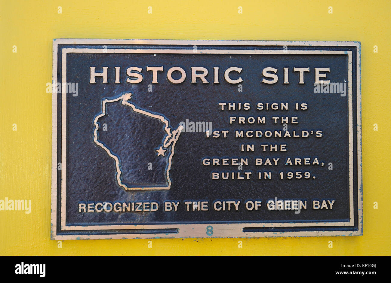 Vintage and Historic McDonald's sign built in 1959 in Green Bay, Wisconsin. The first McDonald's in Green Bay, Wisconsin USA. Stock Photo