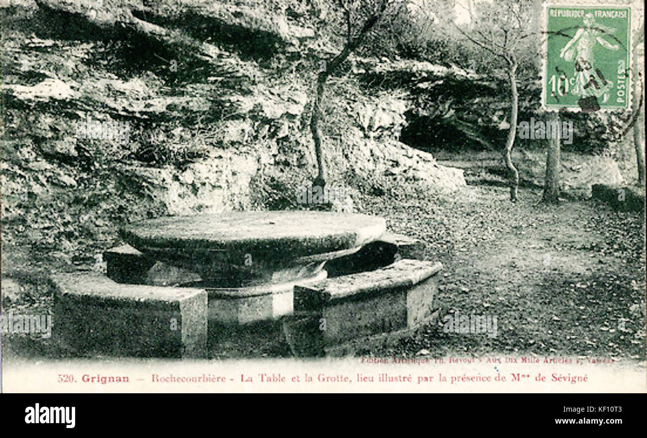 Grignan Rochecourbiere La Table et la Grotte de Madame de Sevigne Stock Photo