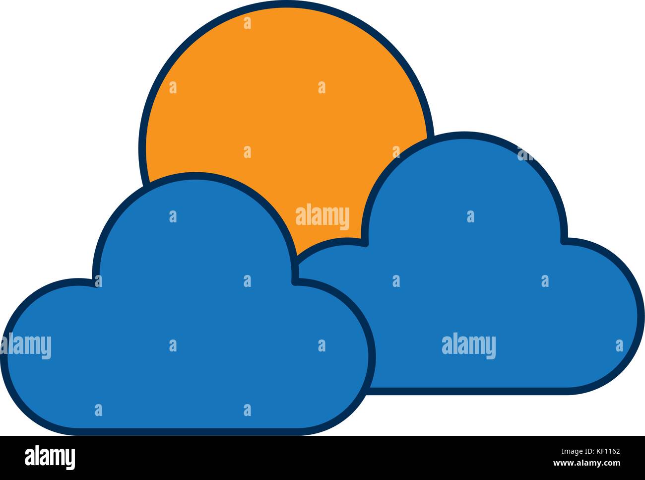 moon and clouds icon over white background vector illustration Stock ...