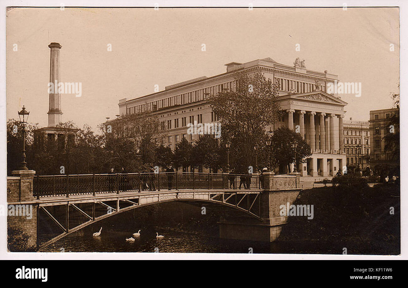 The National Opera House in Riga, Latvia, featuring neoclassical architecture and serving as a major cultural venue. Stock Photo