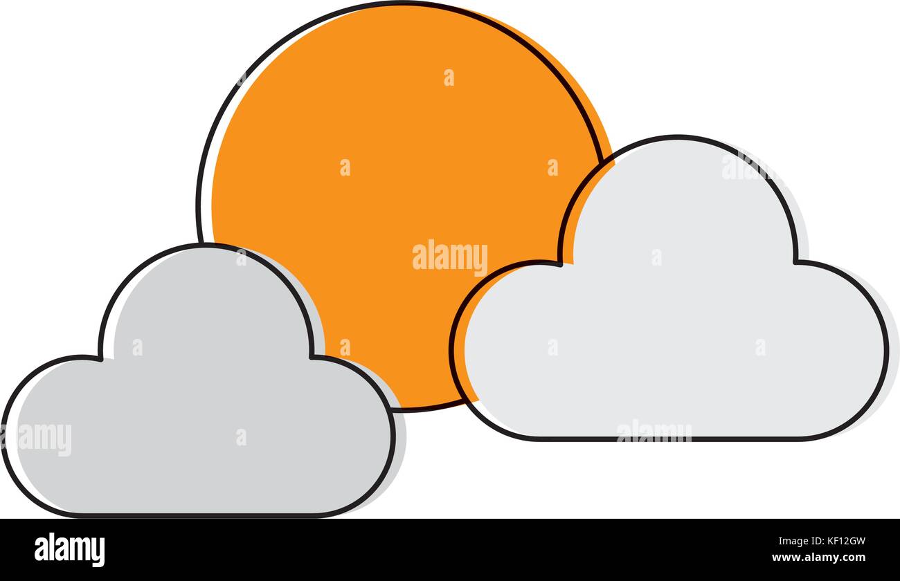 moon and clouds icon over white background vector illustration Stock ...