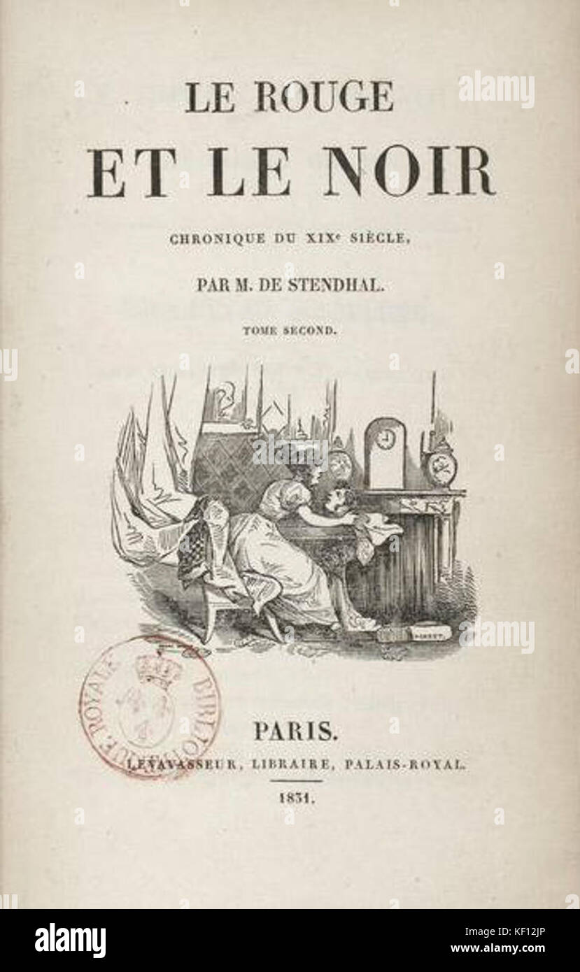 Citation Le Rouge Et Le Noir Le rouge et le noir 1831 Stock Photo: 164137198 - Alamy
