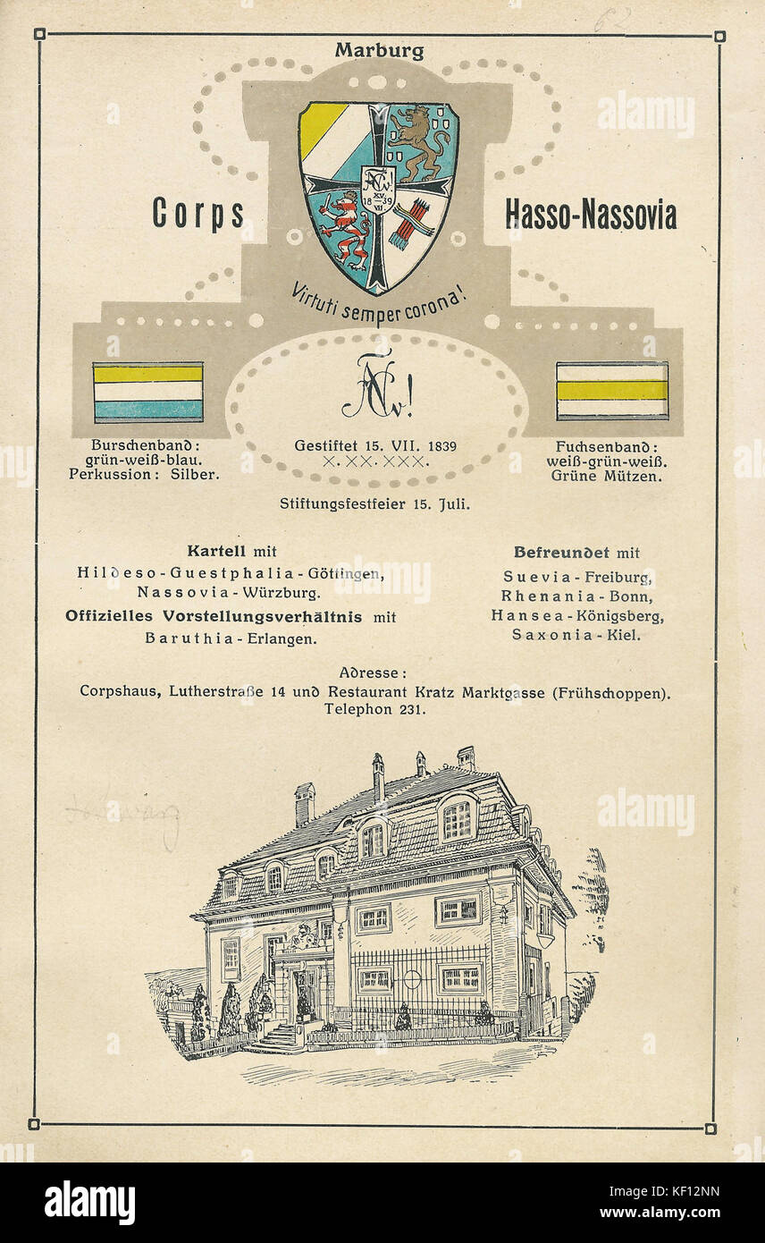 Marburg Hasso Nassovia Stock Photo 164137281 Alamy