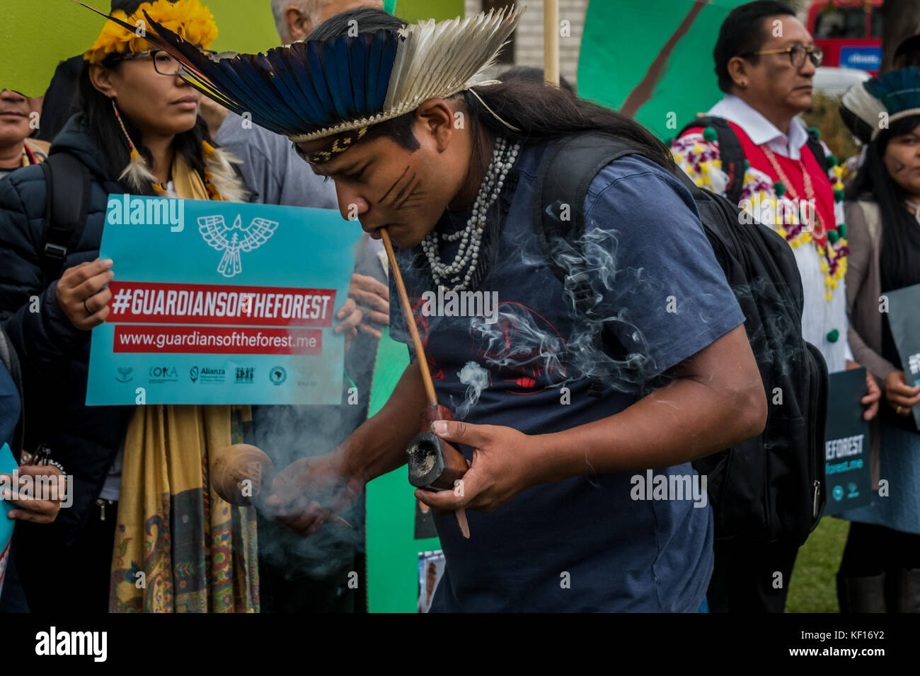 London, UK. October 24, 2017 - Guardians of the Forest, indigenous ...
