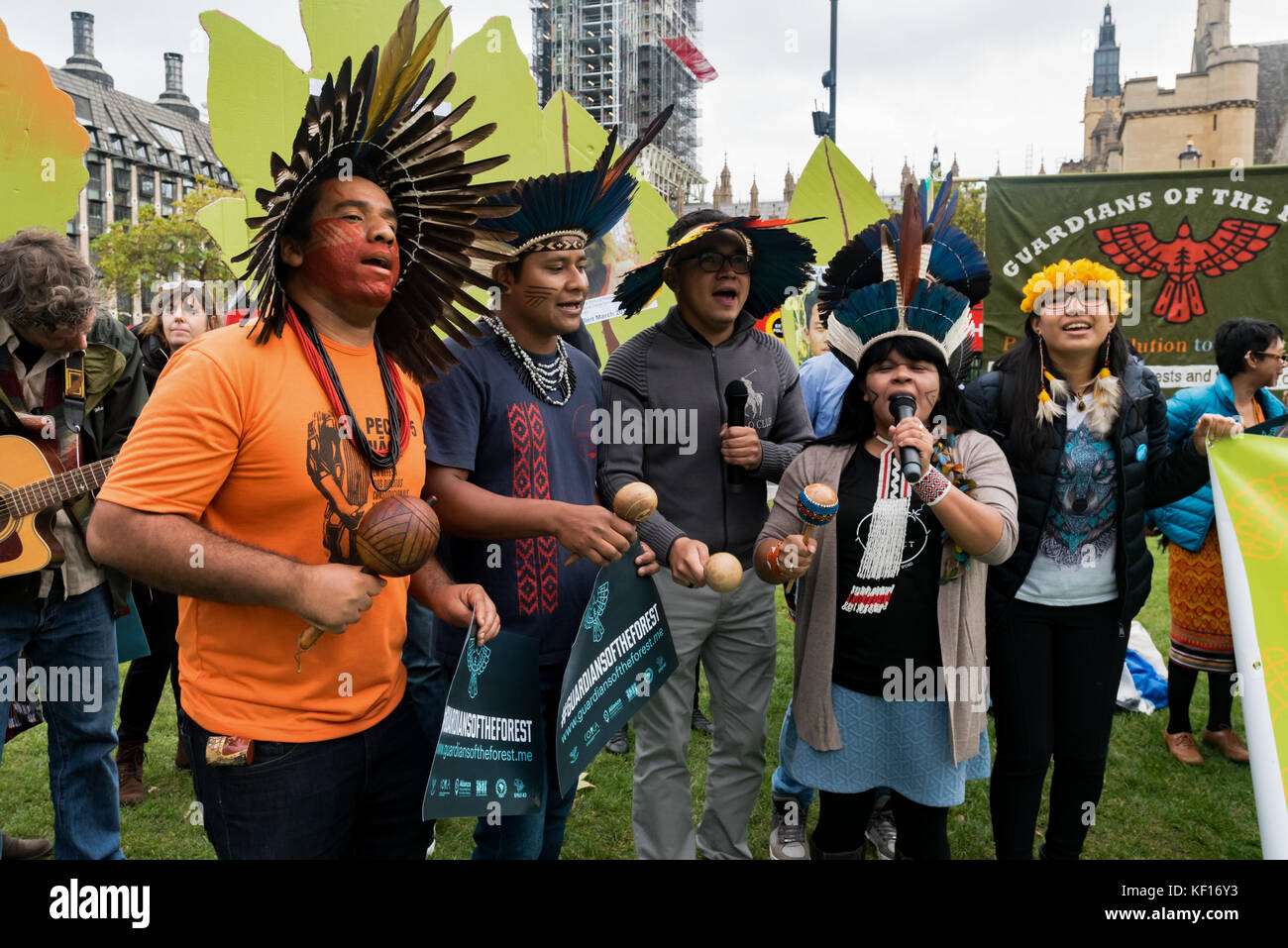 London, UK. October 24, 2017 - Guardians of the Forest, indigenous ...