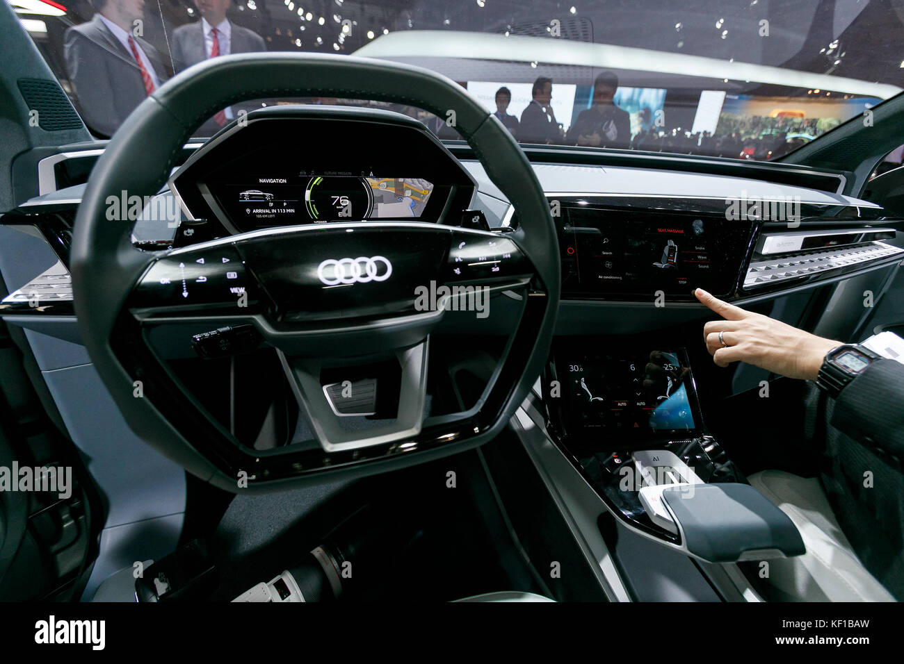 Tokyo Japan 25th Oct 17 The Interior Of An Audi Elaine Vehicle Stock Photo Alamy