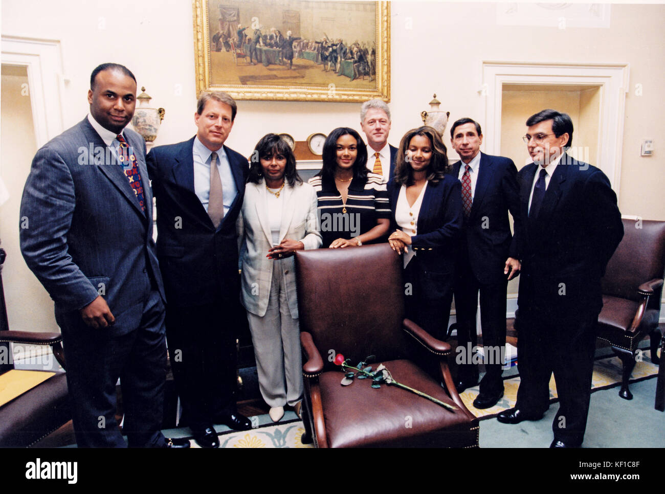 United States President Bill Clinton Presents Ms Alma Brown Wife