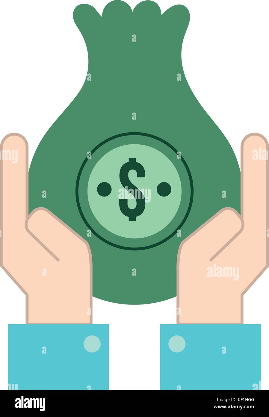 businessman with bag cash money and hands up Stock Vector Image & Art ...