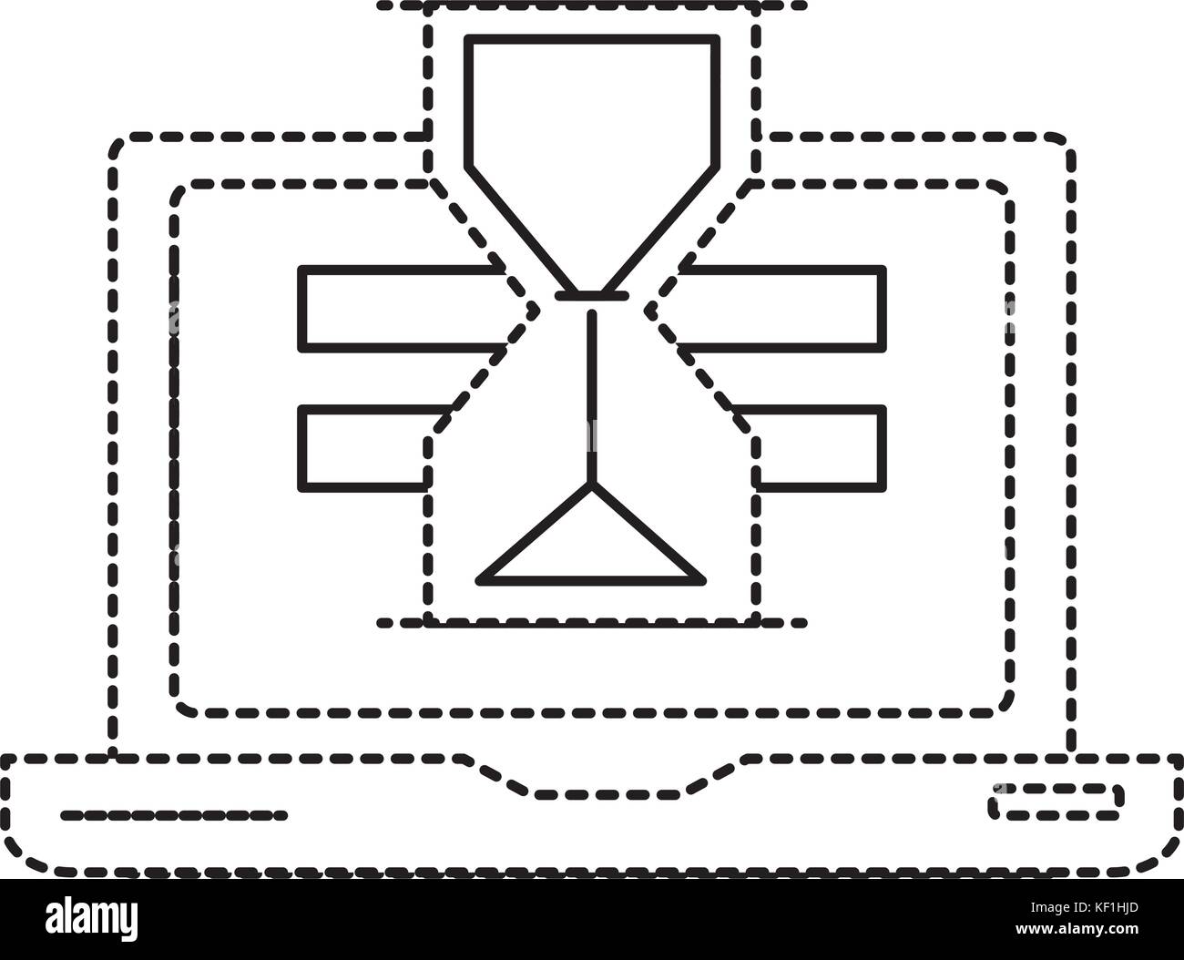 dotted shape laptop technology searching with hourglass icon Stock ...