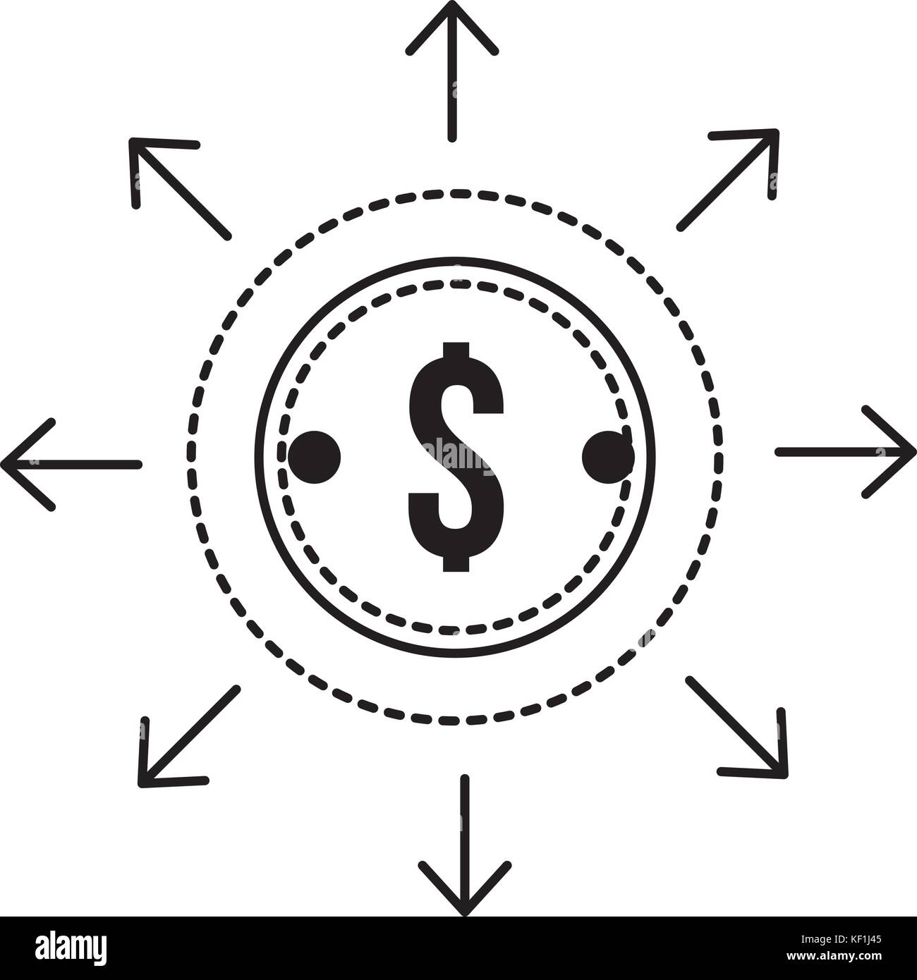 dotted shape finance coin currency cash money Stock Vector Image & Art ...