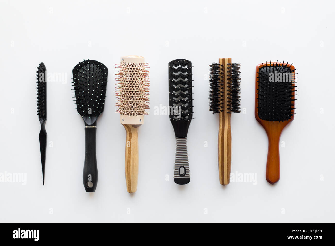different hair brushes or combs from top Stock Photo Alamy