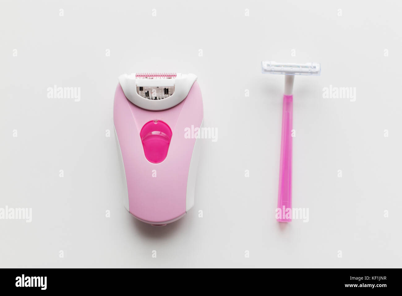 safety razor and epilator Stock Photo Alamy