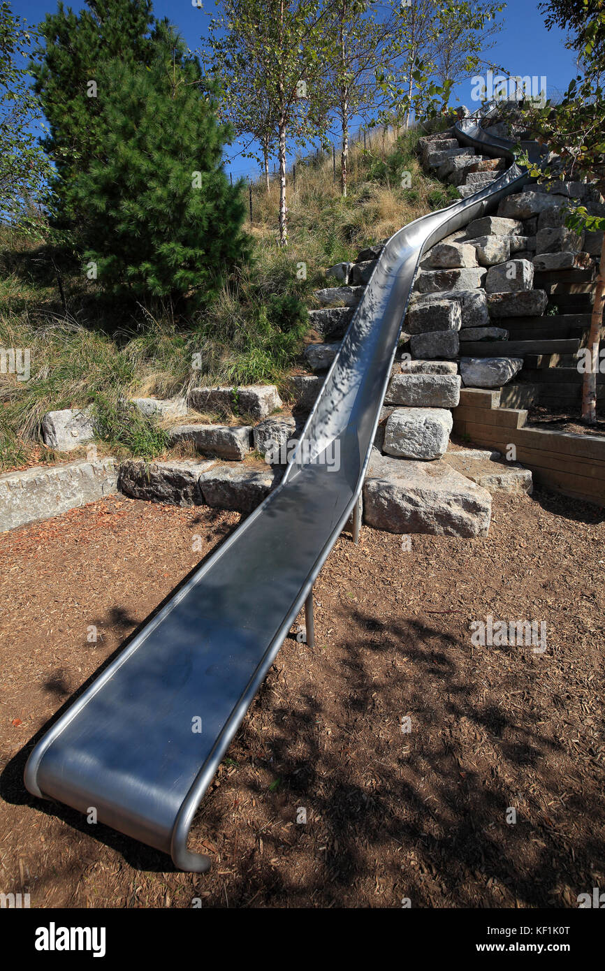 Blue playground slides hires stock photography and images Alamy