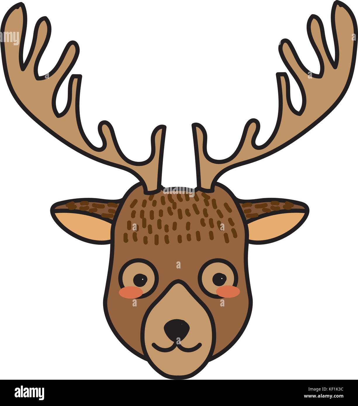cute elk head wild animal Stock Vector Image & Art - Alamy