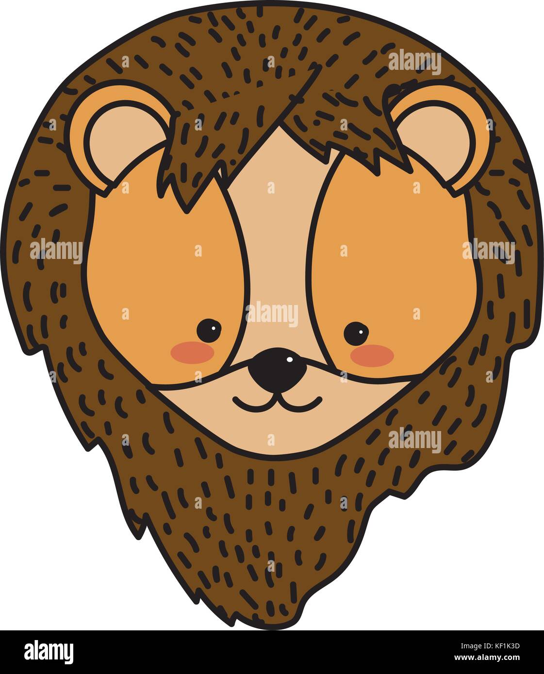 cute lion head wild animal Stock Vector Image & Art - Alamy