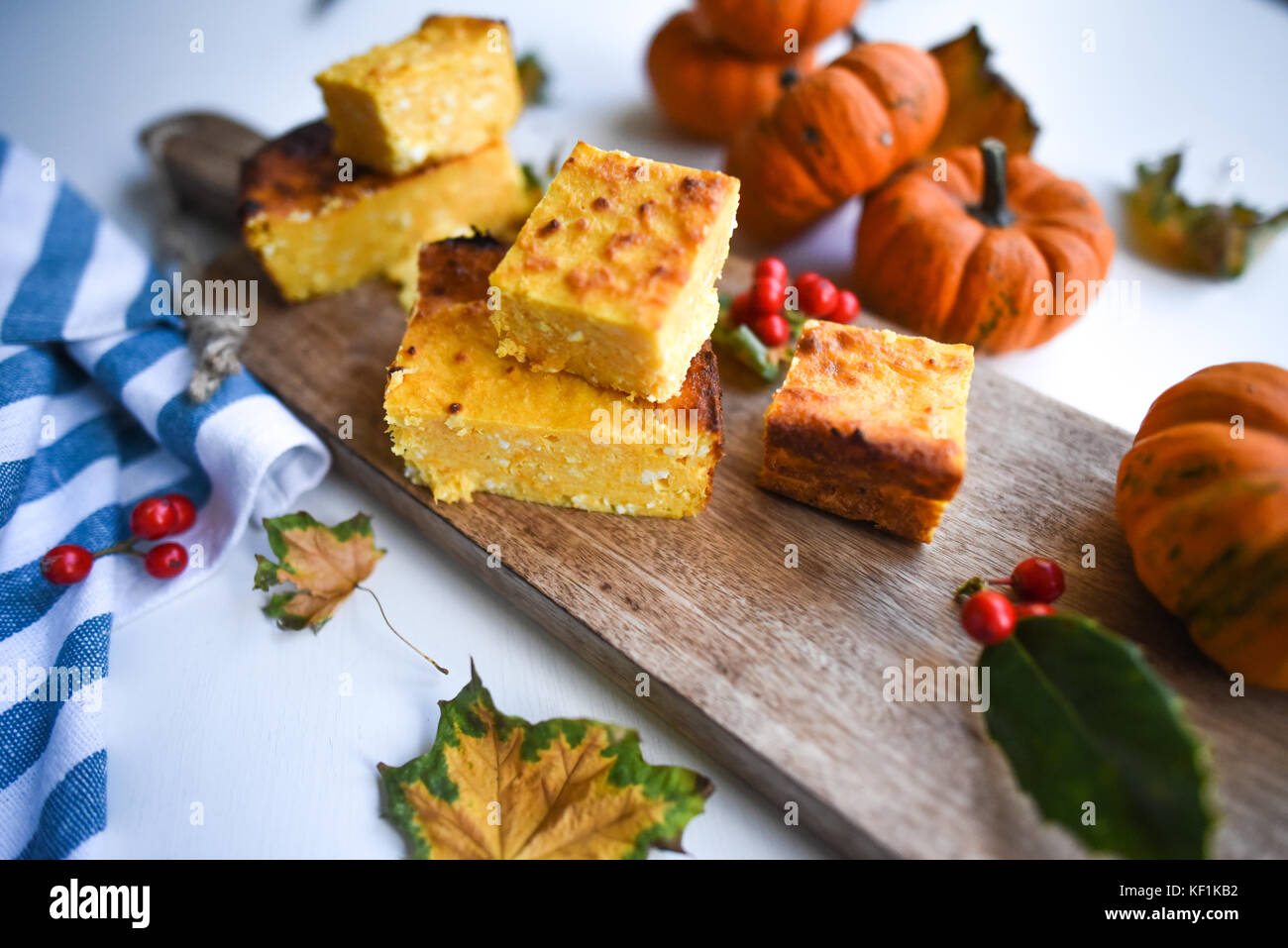Cottage cheese and pumpkin pudding Stock Photo Alamy