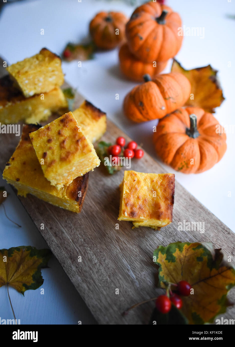 Cottage cheese and pumpkin pudding Stock Photo Alamy