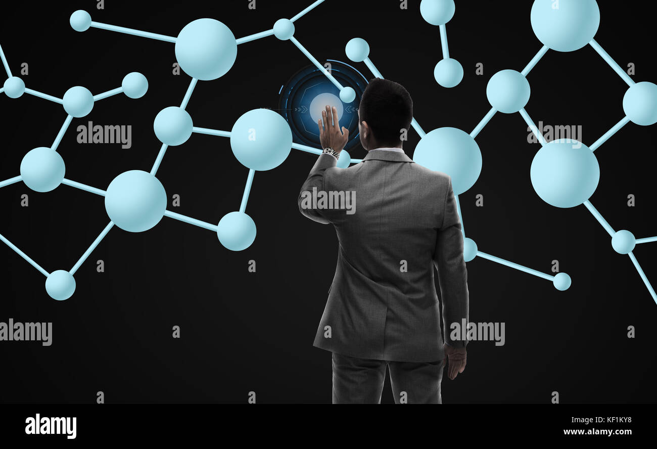 businessman working with molecule formula Stock Photo - Alamy