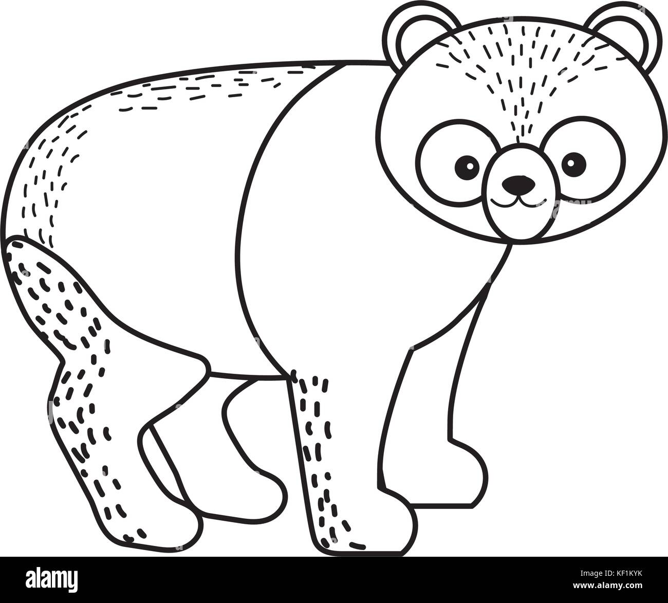 line cute panda wild animal icon Stock Vector Image & Art - Alamy