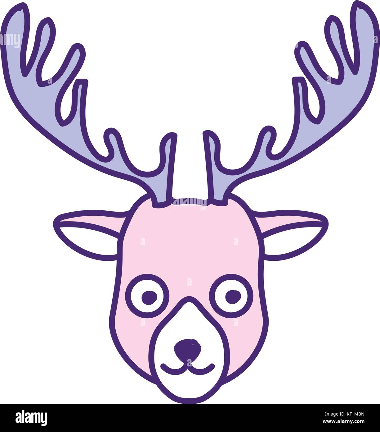 cute elk head wild animal Stock Vector Image & Art - Alamy