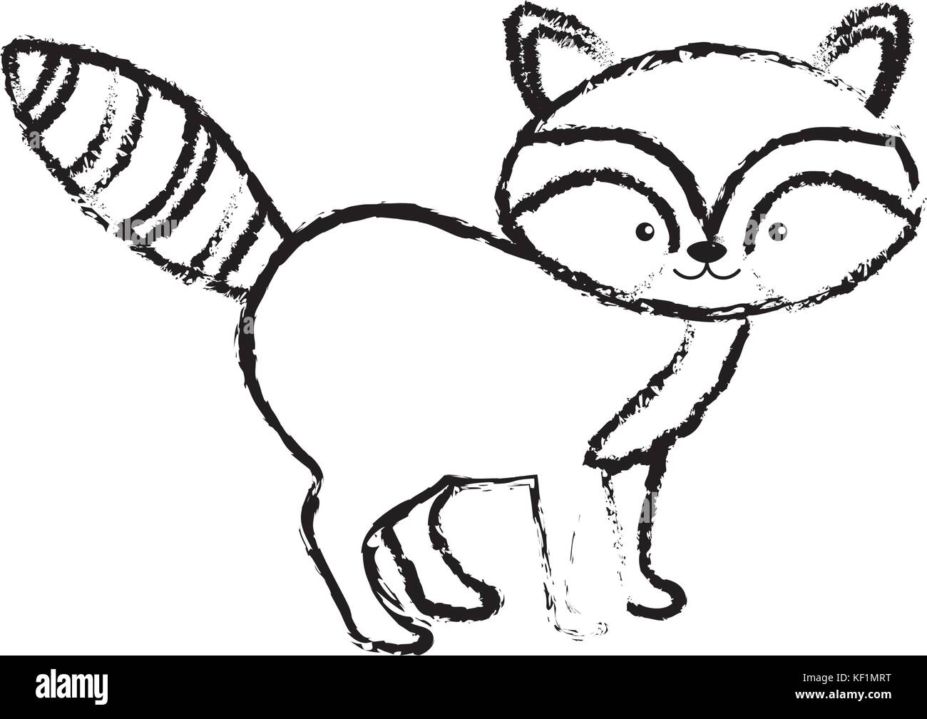 Animal raccoon cartoon Black and White Stock Photos & Images - Alamy