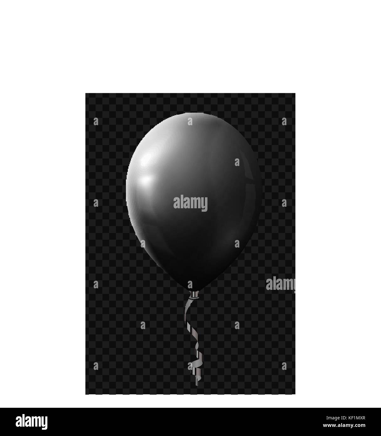 Balloon isolated with ribbon on transparent background Stock Vector ...