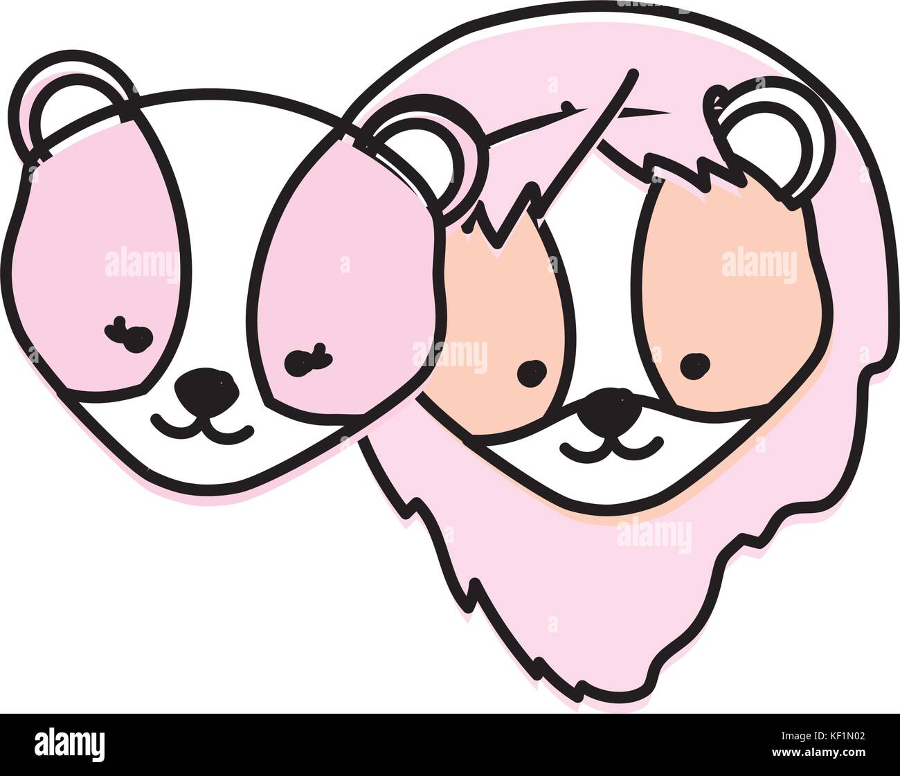 cute lion head animal couple together Stock Vector Image & Art - Alamy