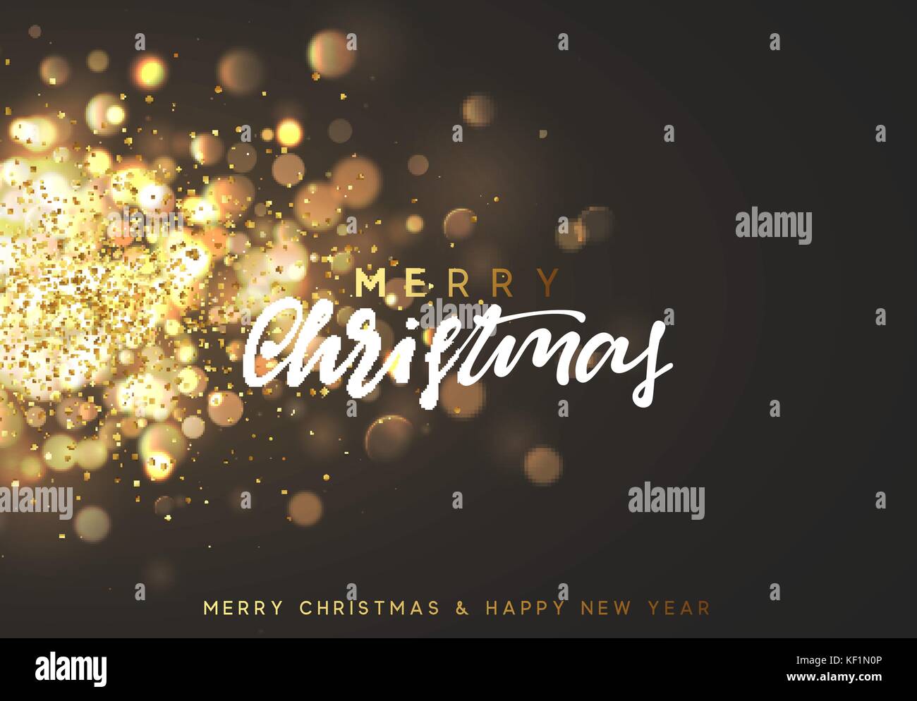 Gold christmas lights background Stock Vector Images - Alamy