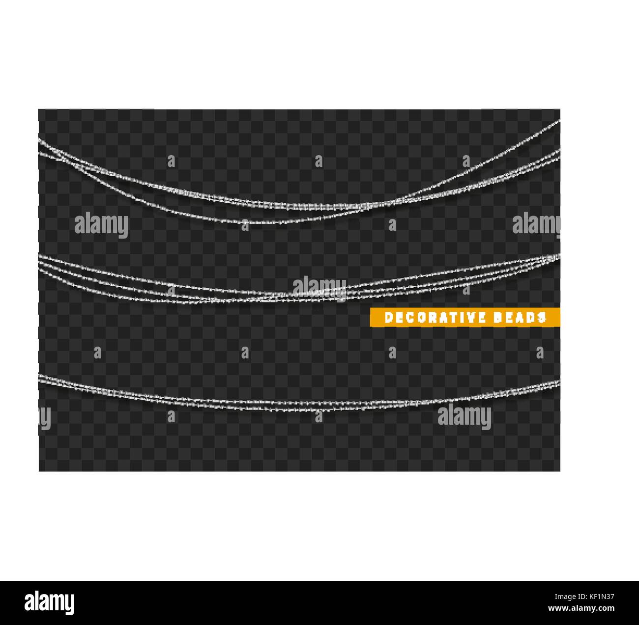 String beads realistic isolated. Decorative design element bead Stock