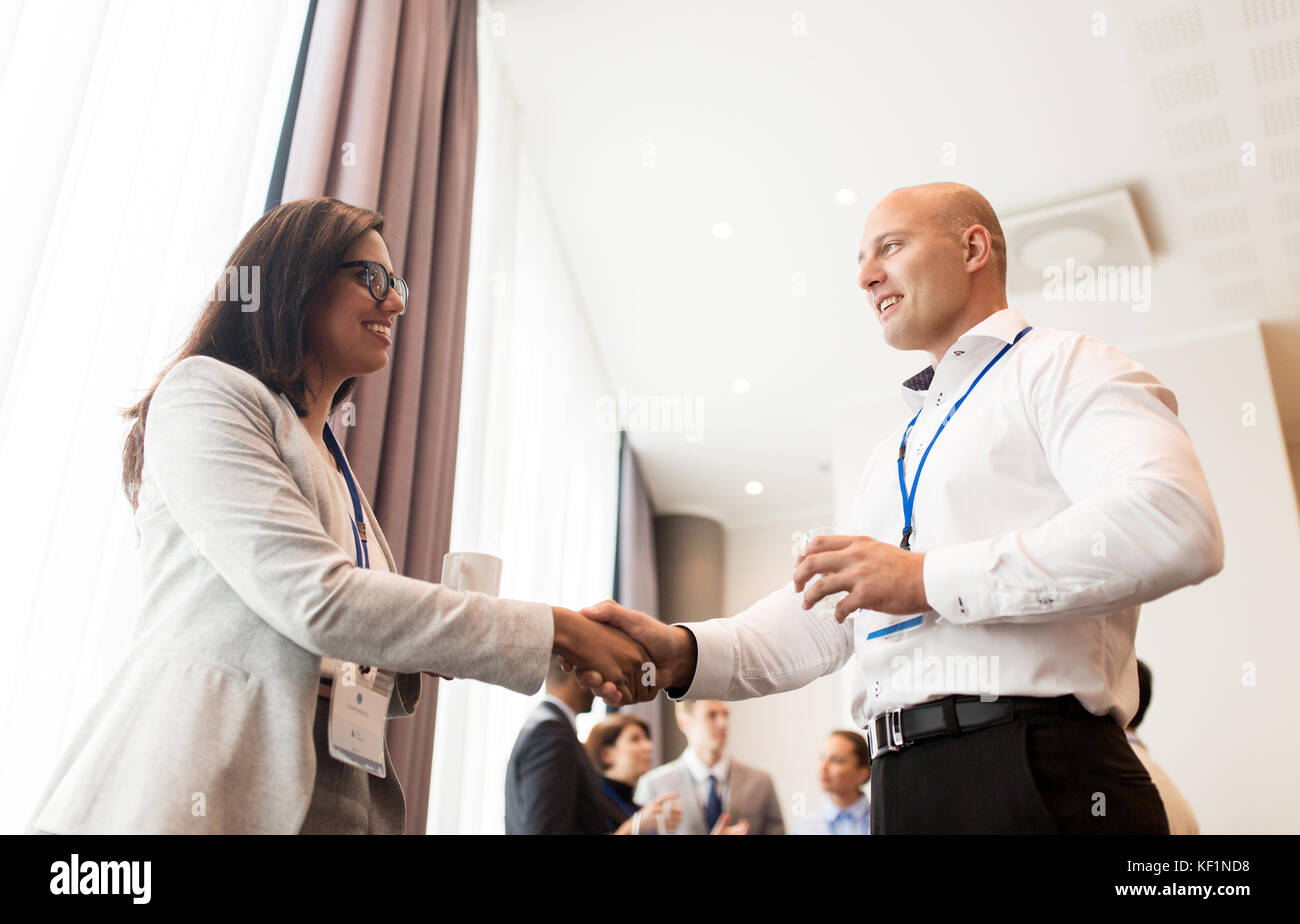 handshake of people at business conference Stock Photo Alamy