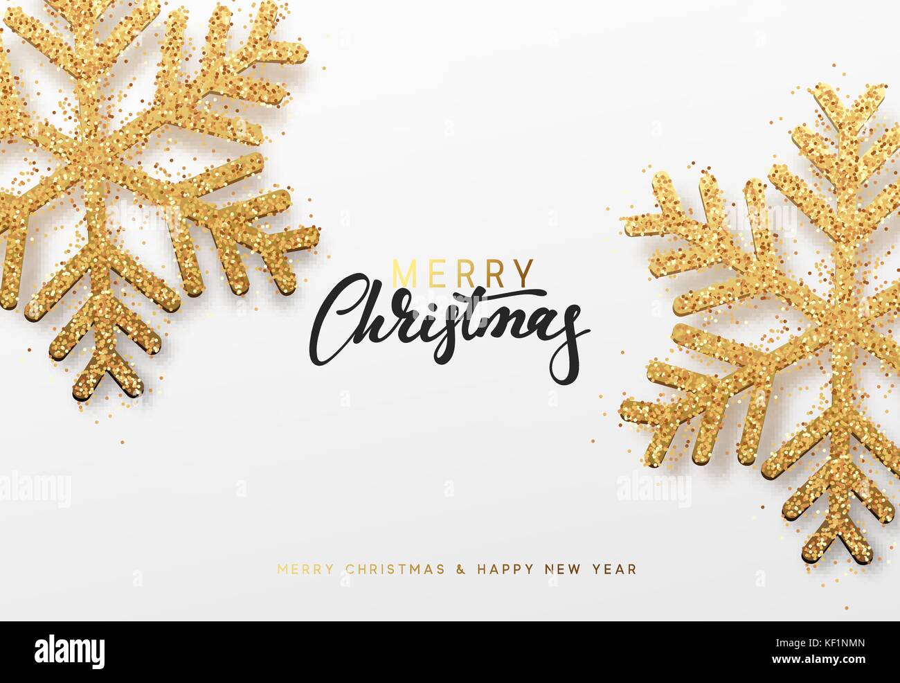 Christmas background with Shining gold Snowflakes Stock Vector Image ...